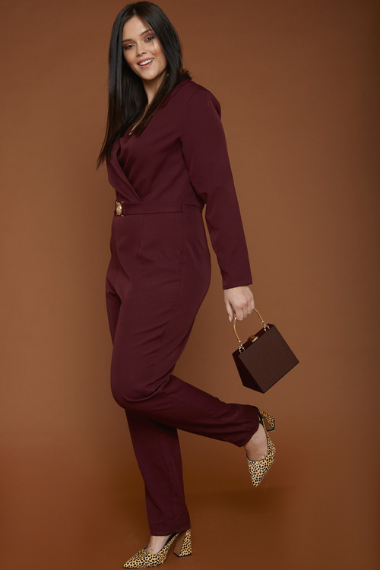 Maroon jumpsuit plus top size