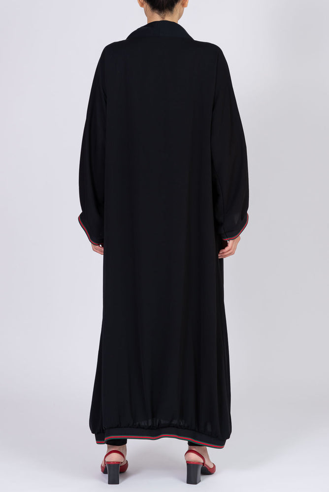 PETITE Plain Black Open Abaya