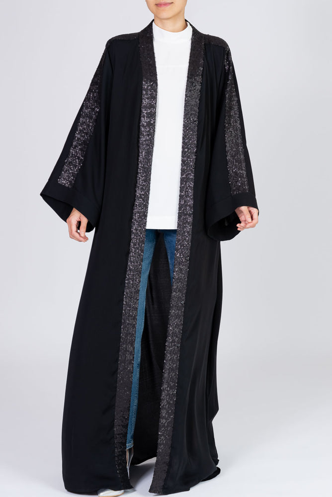 Elegant Black Abaya Sequins