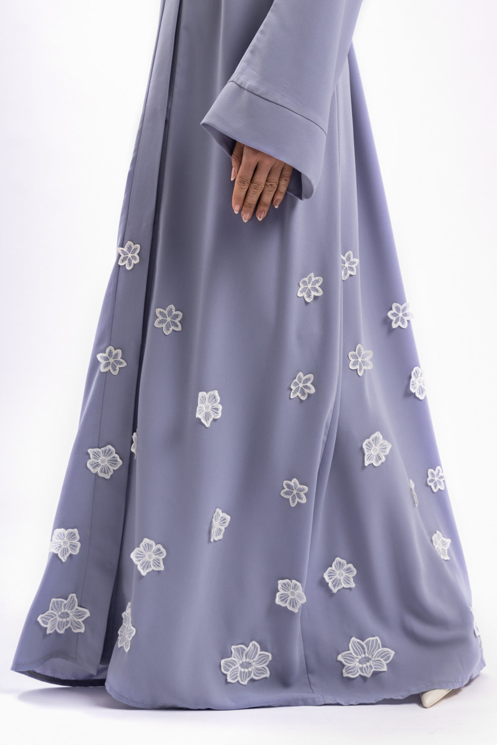 Blue Floral Open Abaya