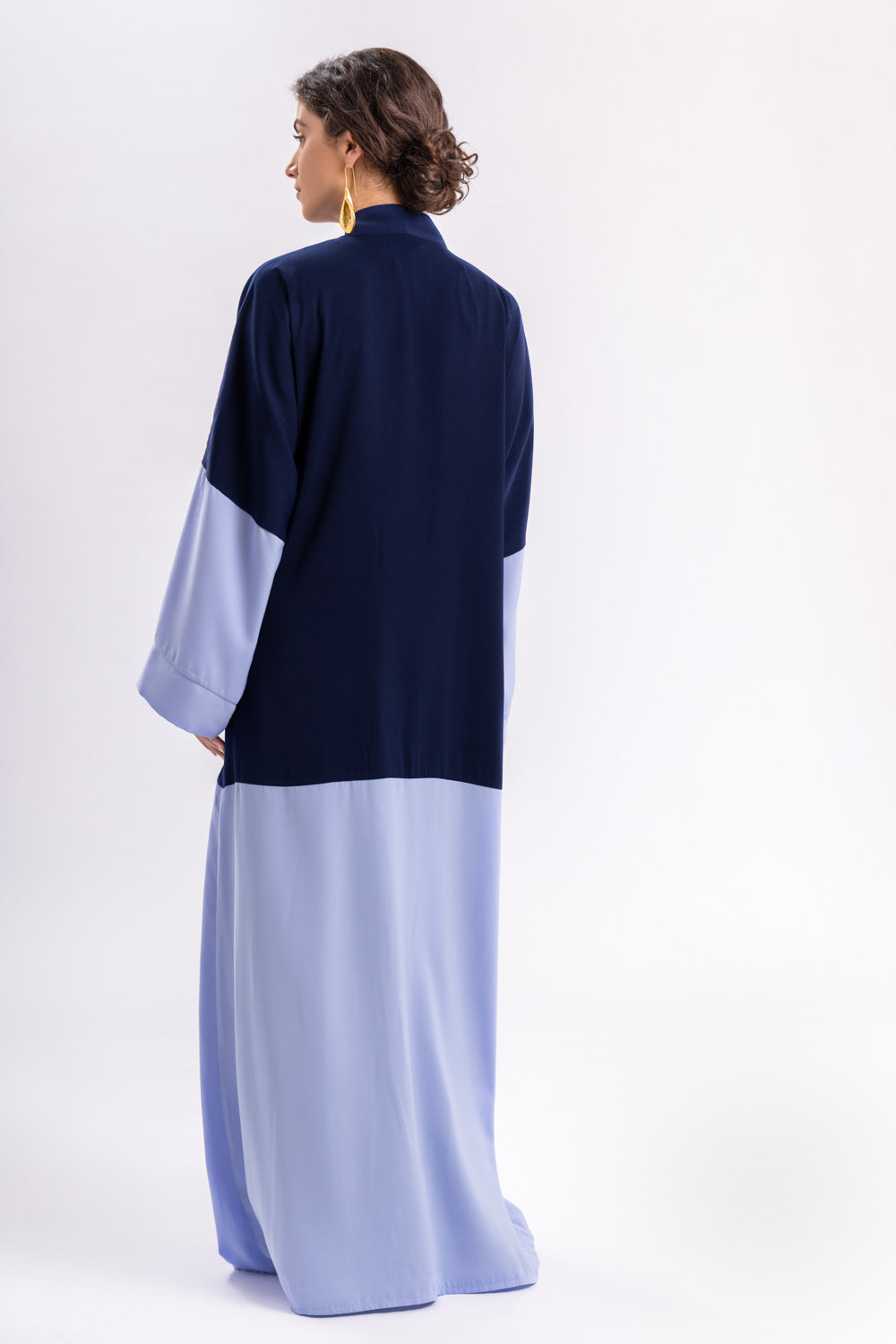 Blue Plain Open Abaya