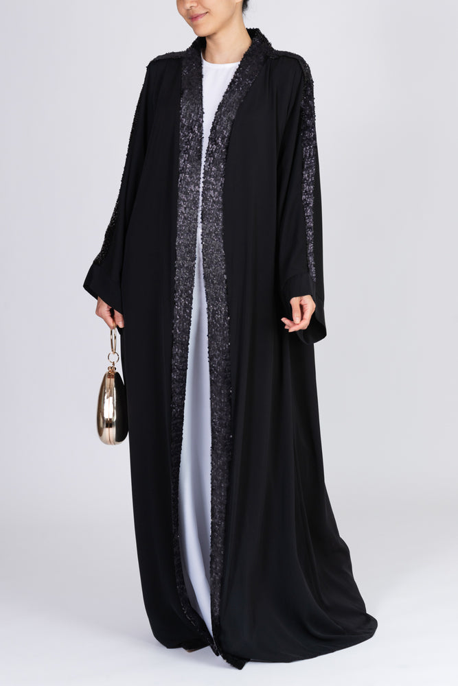 Elegant Black Abaya Sequins