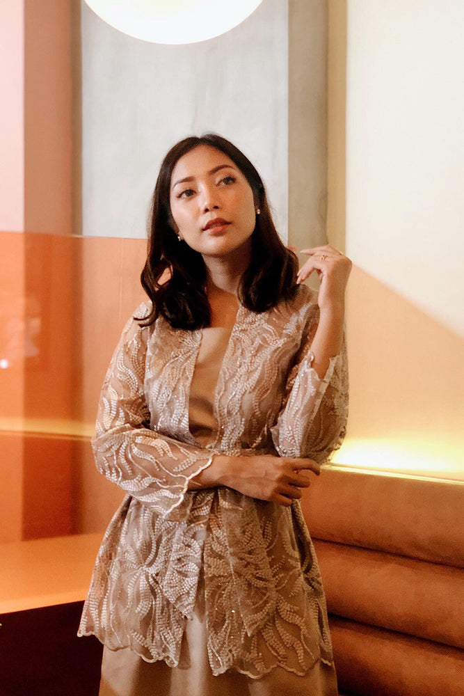 Modest Cray Lace Dress in Rose Gold by mdni | INNERMOD Modest Cray Lace Dress in Rose Gold by mdni | INNERMOD
