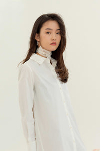 Fine Long Shirt Dress - Ivory