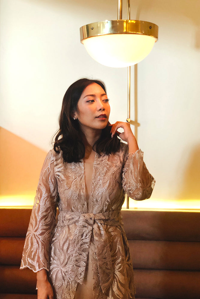 Modest Cray Lace Dress in Rose Gold by mdni | INNERMOD Modest Cray Lace Dress in Rose Gold by mdni | INNERMOD