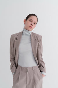 NOTA Simple Golgi Turtleneck Mint Modest Ladies Polo Neck with Long Sleeves and High Neckline Top