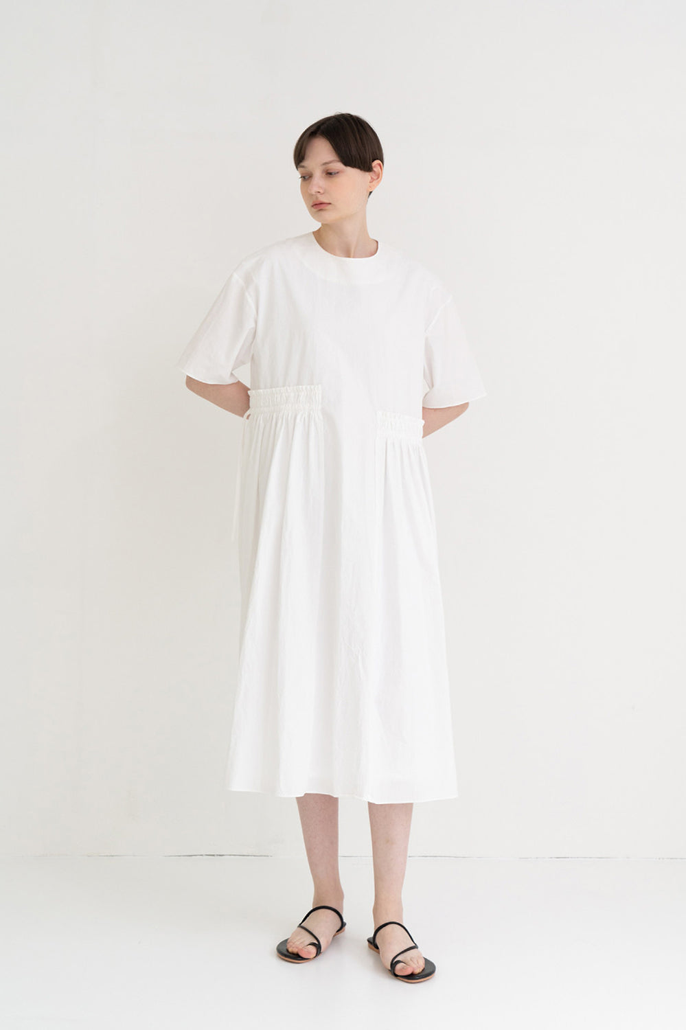 Side String Long Dress White